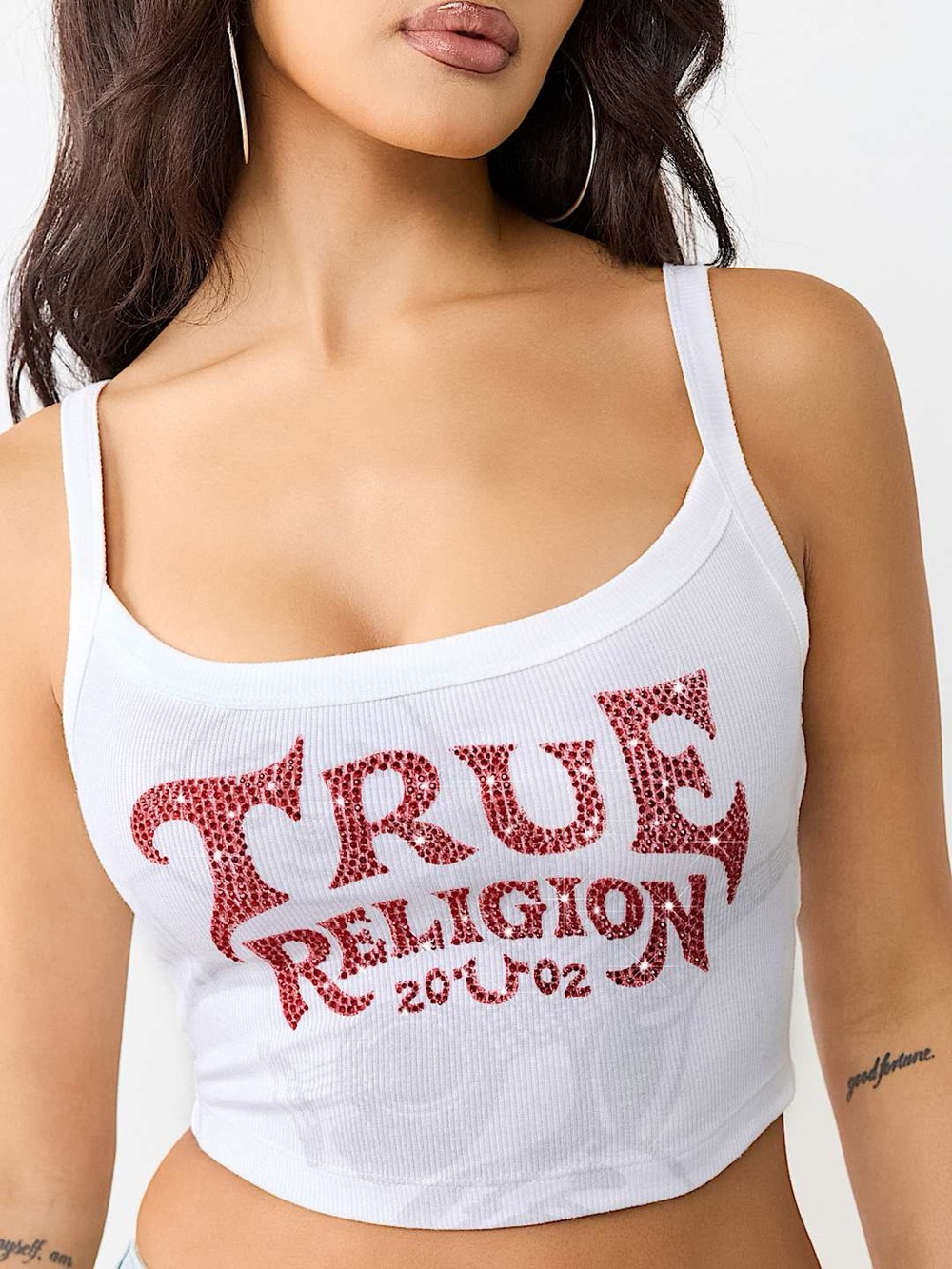true religion Buddha Scoop Neck Ribbed Tank Top XS
